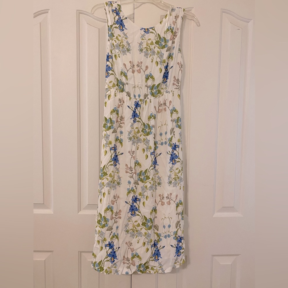 Zara Floral Print Tie Back Sleeveless Dress Sz Small